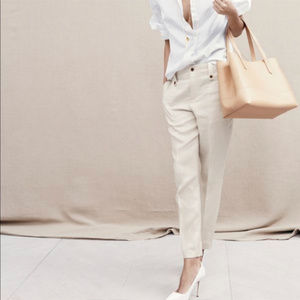J. CREW Garden Linen White Pants – Cropped Length